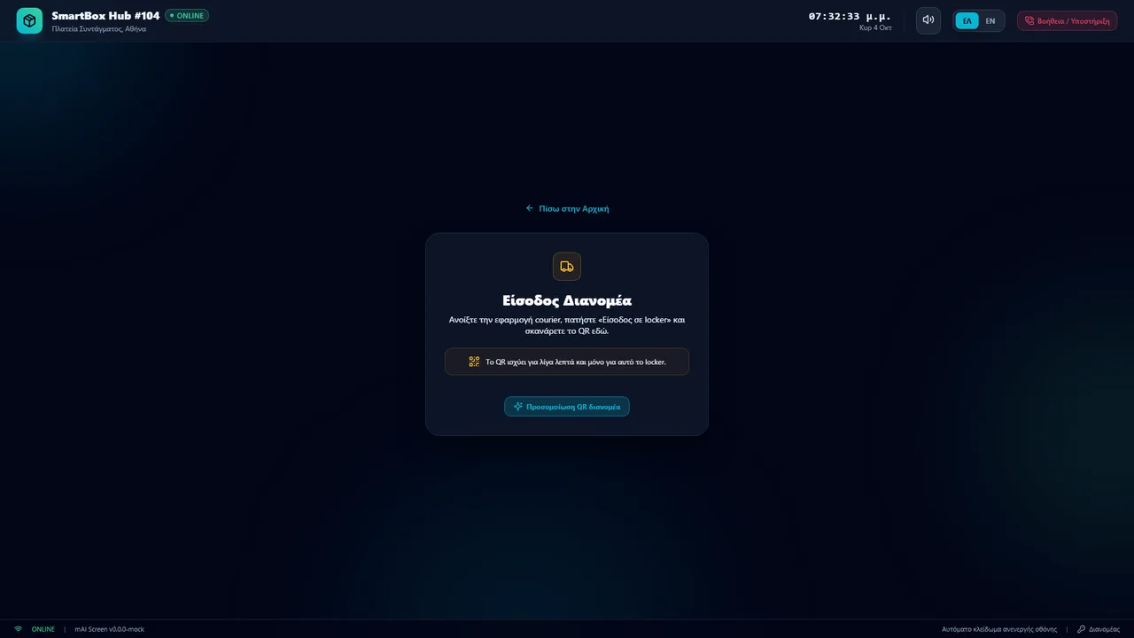 Η οθόνη της θυρίδας, πρότυπο Midnight, Διανομέας